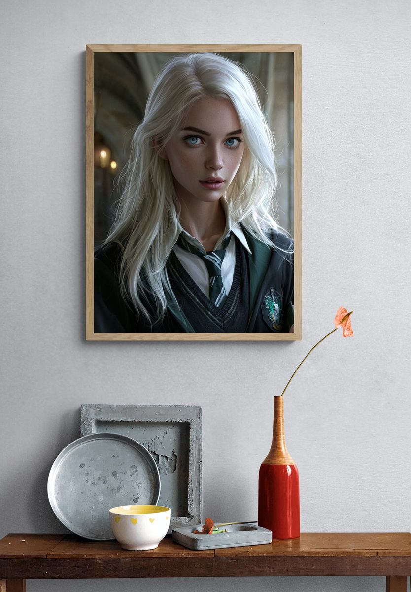 Blonde Wizard Portrait Print. — room view 3