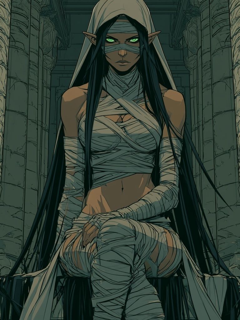 Mummy Sorceress Fantasy Illustration Poster. poster — illustration art