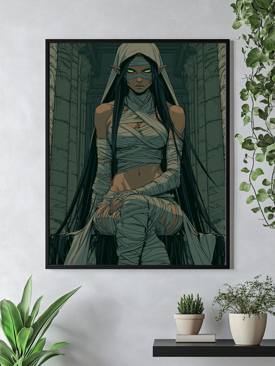 Mummy Sorceress Fantasy Illustration Poster. — room view 4