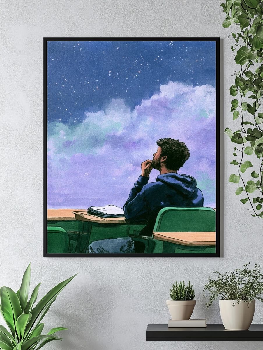 Stargazing Student Illustration Poster. — room view 4