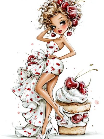 Cherry Couture Illustration Poster.