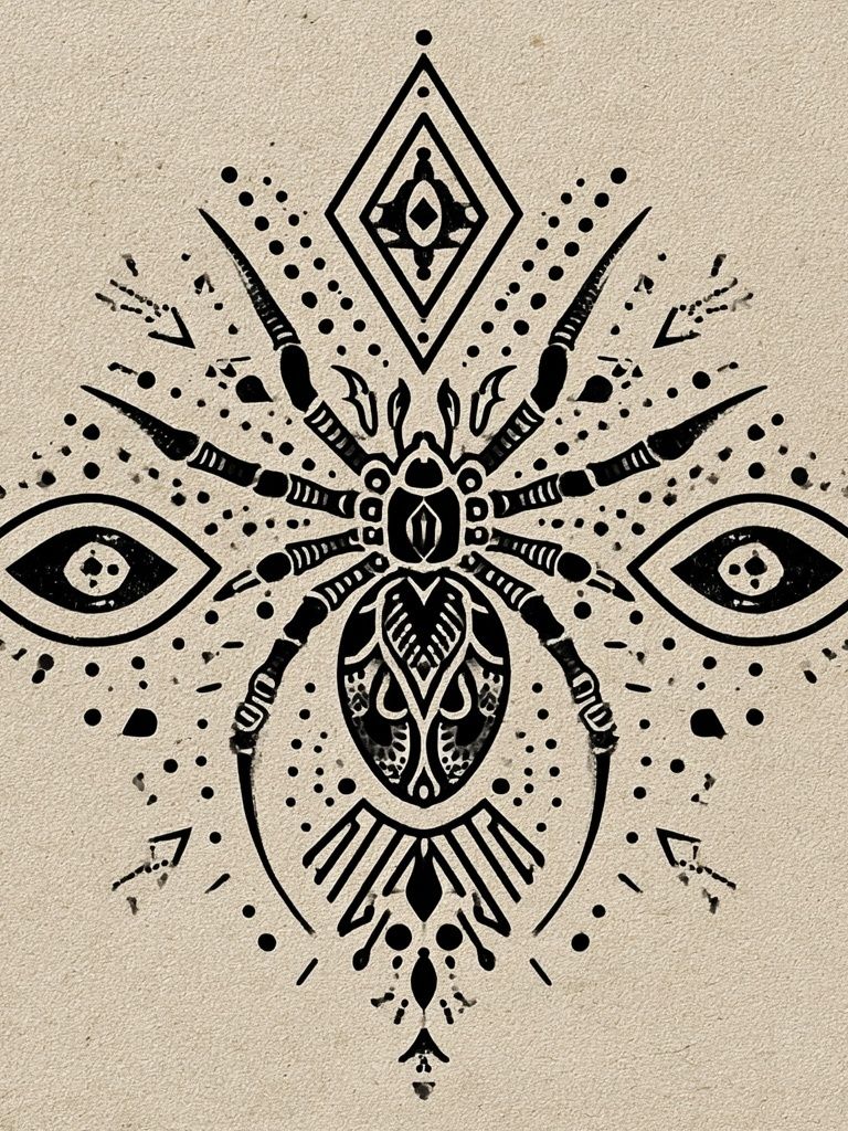 Geometric Spider Illustration Poster. poster detail