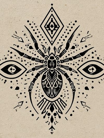 Geometric Spider Illustration Poster.