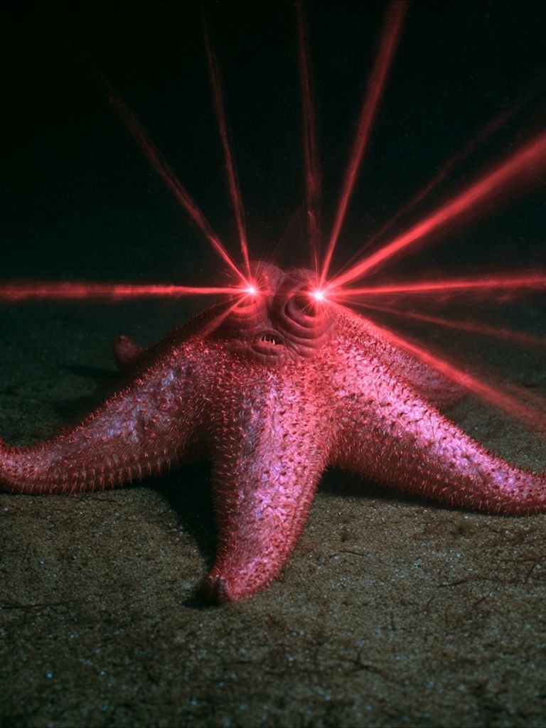 Laser-Eyed Starfish Photography Poster. poster — illustration art