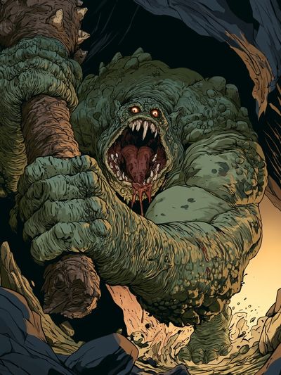 Cave Monster Illustration Poster.