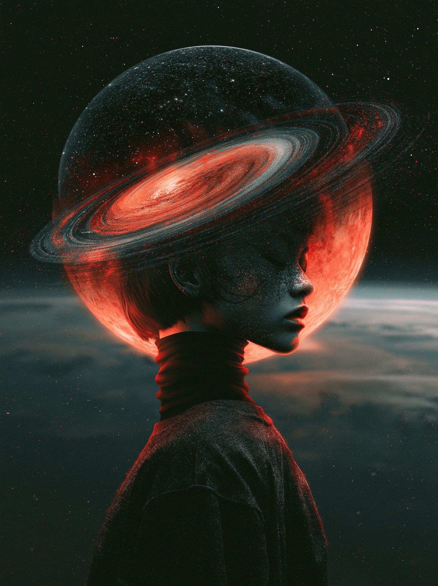 Celestial Portrait Surrealism Poster. poster — illustration art