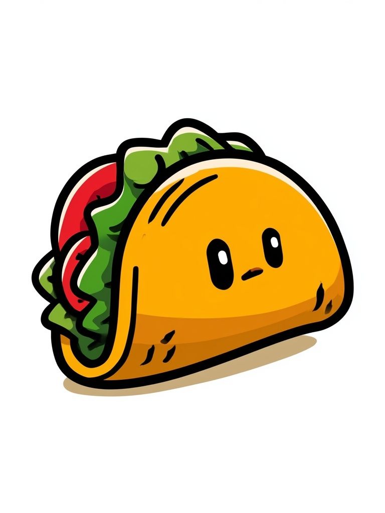 Cute Taco Cartoon Poster. poster — illustration art