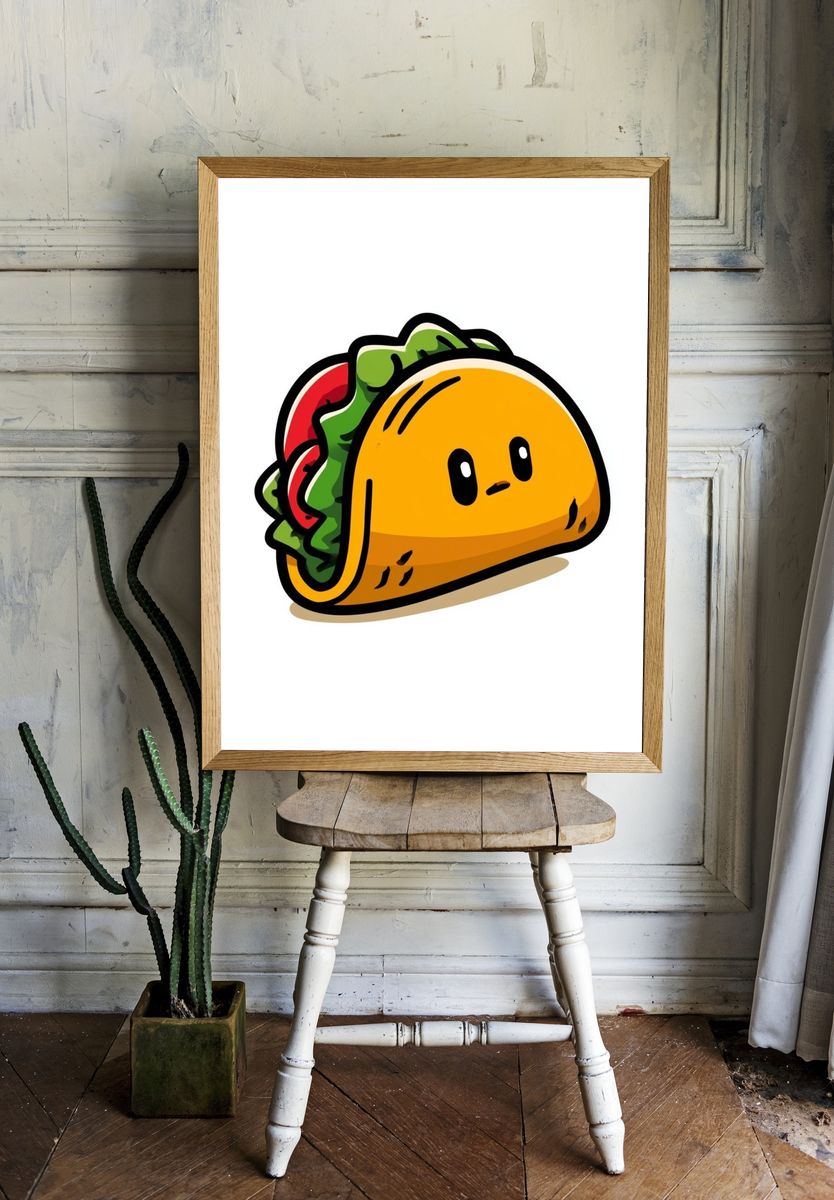 Cute Taco Cartoon Poster. room preview