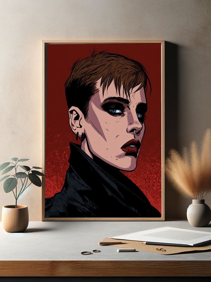 Gothic Portrait Digital Art Poster. — room view 2