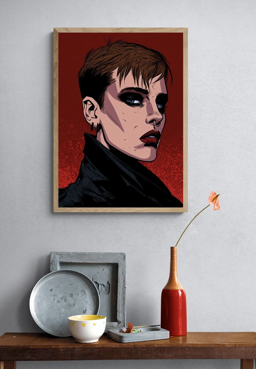 Gothic Portrait Digital Art Poster. — room view 3