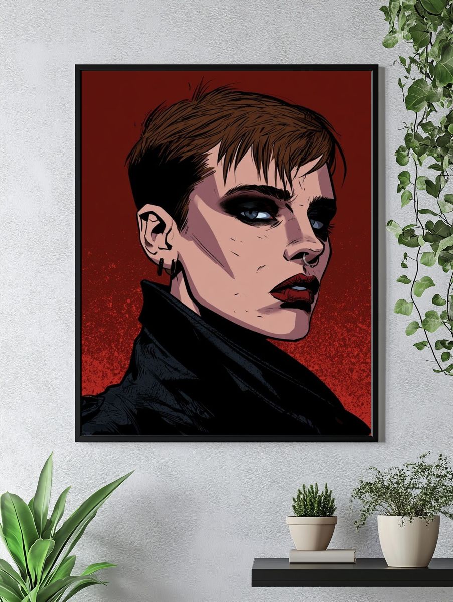 Gothic Portrait Digital Art Poster. — room view 4