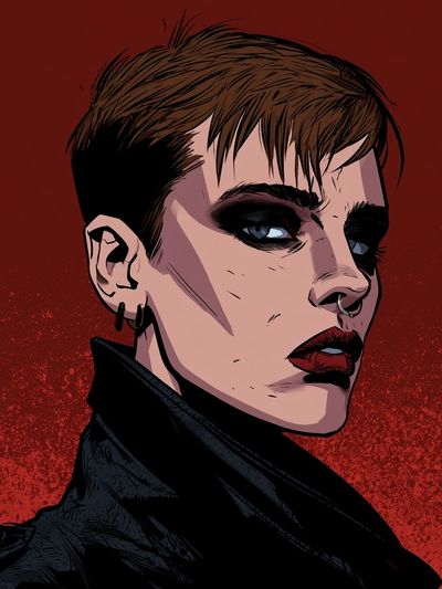 Gothic Portrait Digital Art Poster. poster