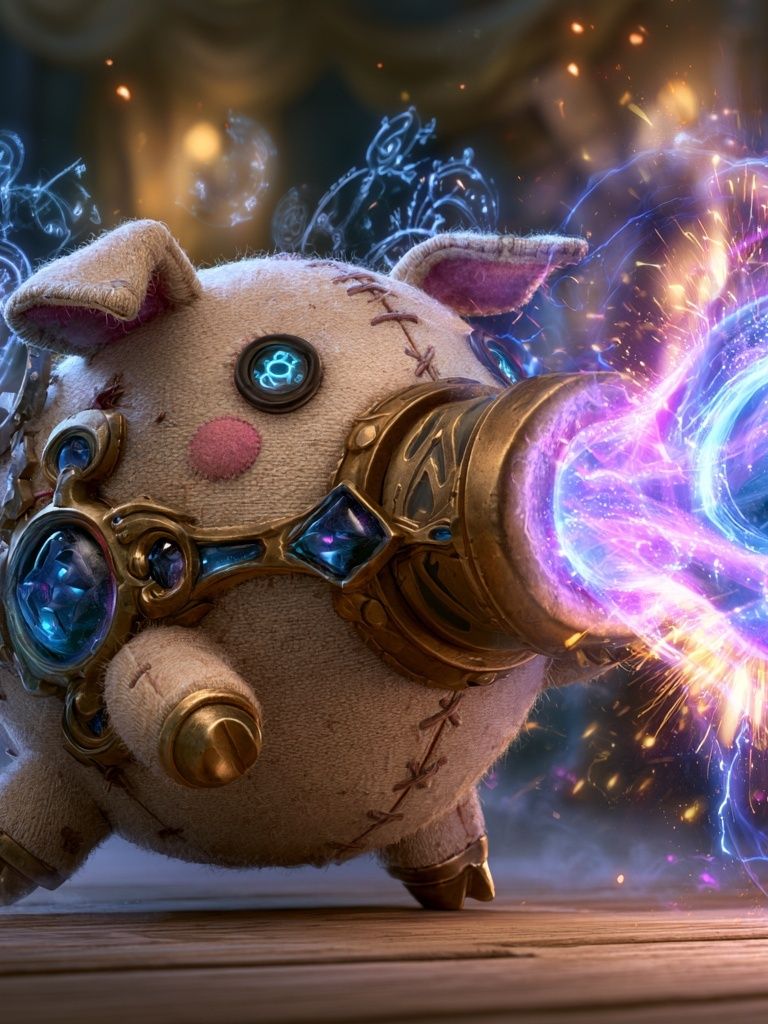 Arcane Plush Pig Digital Art Poster. poster — illustration art