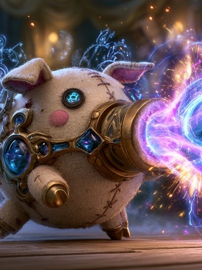 Arcane Plush Pig Digital Art Poster. poster