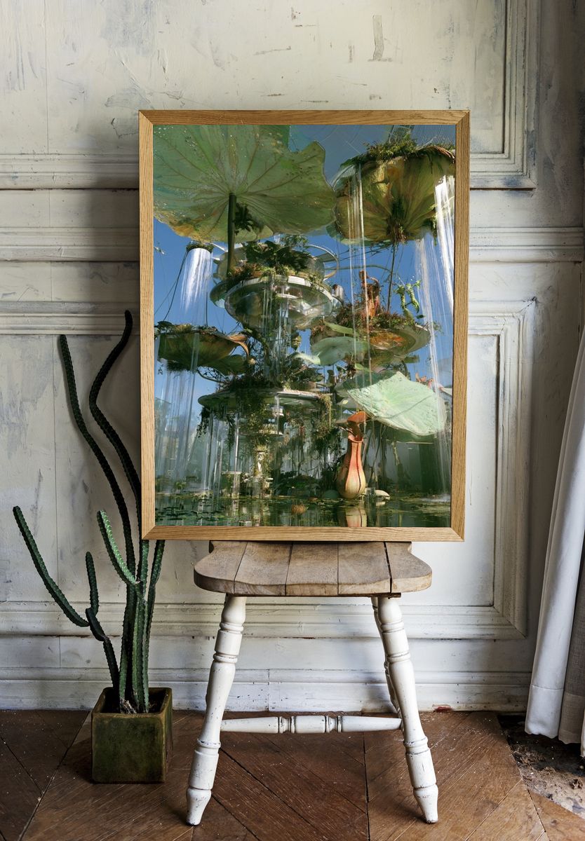Floating Botanical Garden Illustration Print. room preview