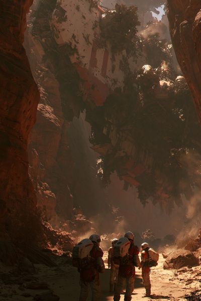 Desert Canyon Sci-Fi Poster. poster