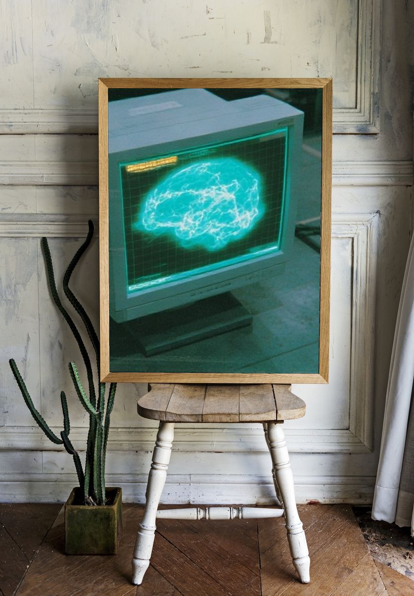Neon Brain CRT Poster. — room view 1