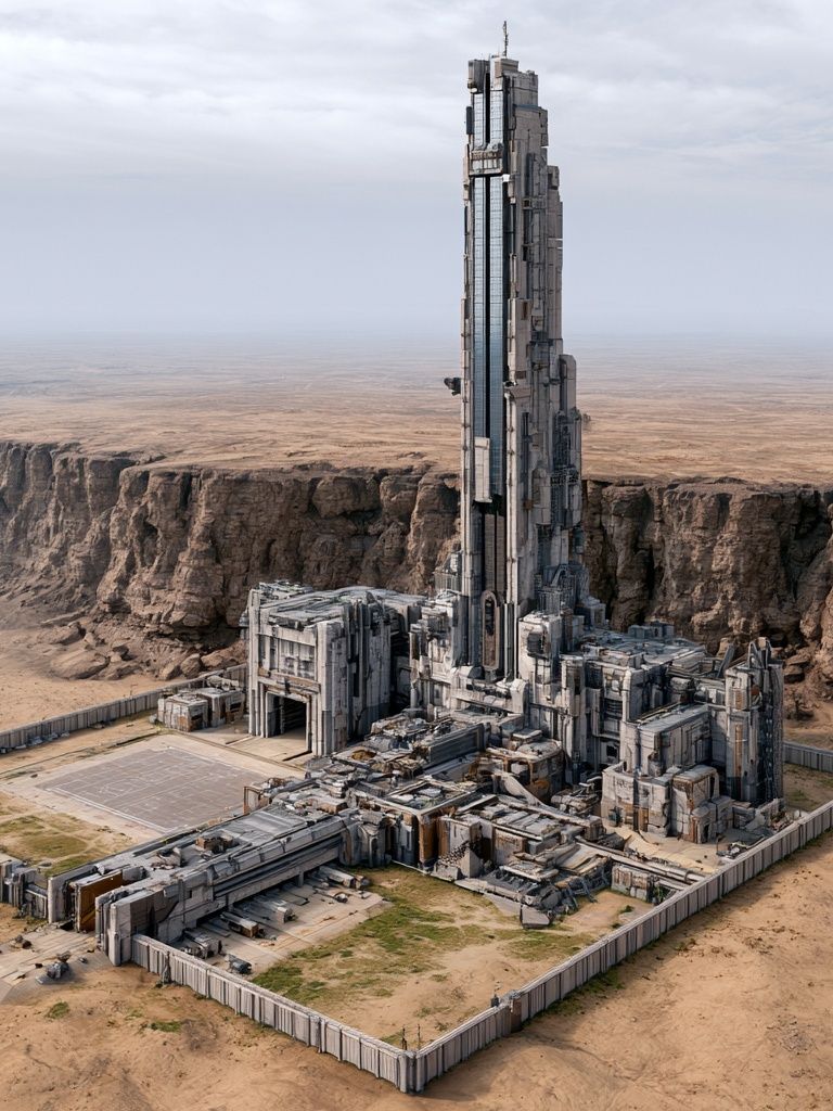 Desert Sci-Fi Tower Poster. poster detail