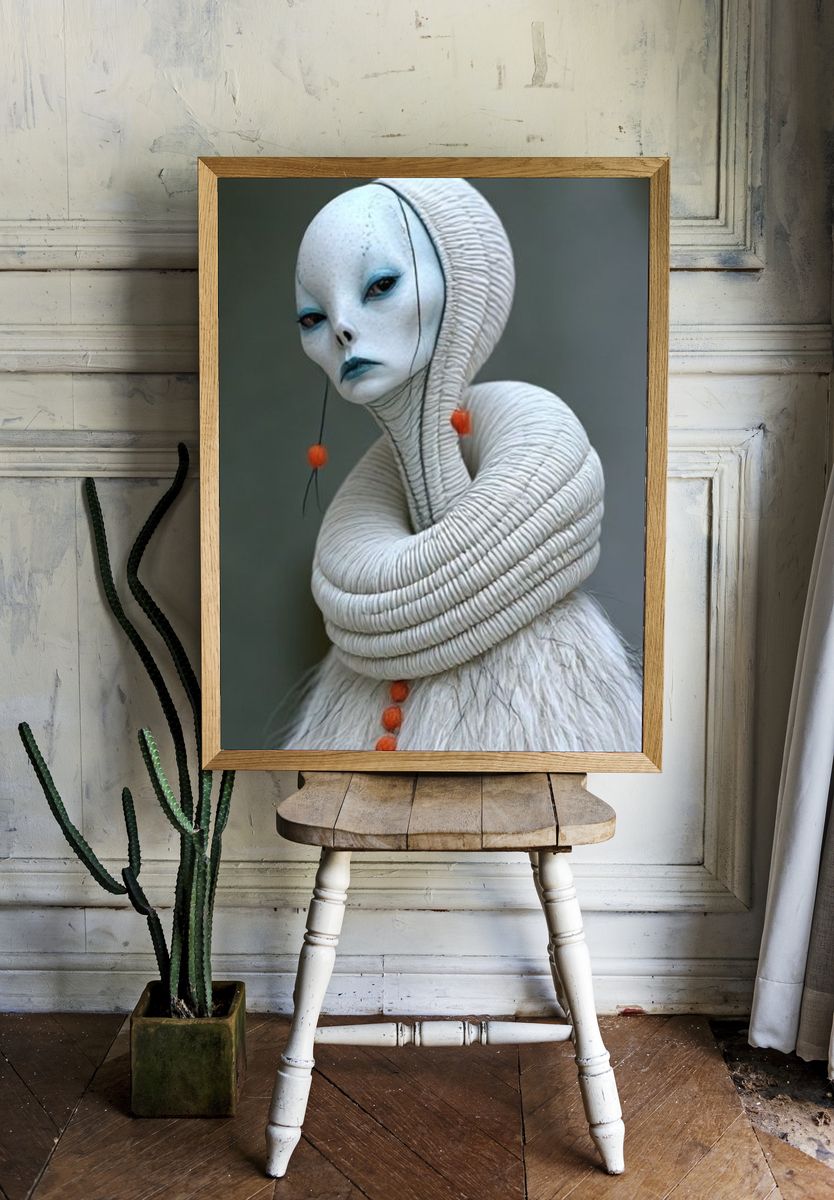 Surreal White Figure Illustration Poster. room preview