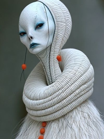 Surreal White Figure Illustration Poster.