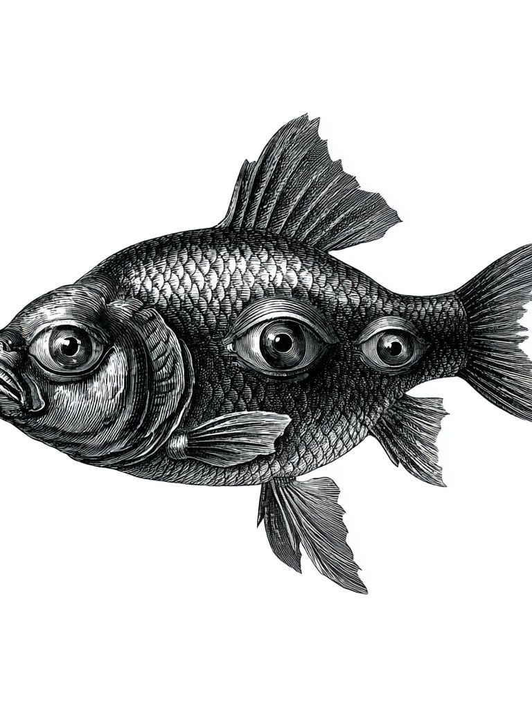 Surreal Fish Ink Poster. poster detail