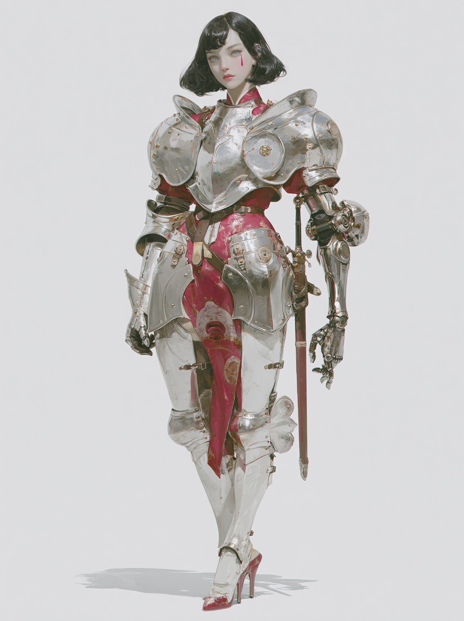 Armored Cyberpunk Woman Illustration Poster. poster — illustration art