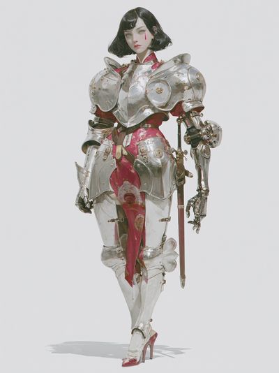 Armored Cyberpunk Woman Illustration Poster. poster
