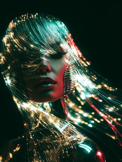 Neon Fiber Portrait Print.