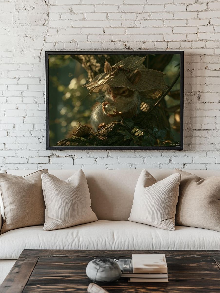 Forest Squirrel Fantasy Illustration Poster. room preview