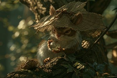Forest Squirrel Fantasy Illustration Poster. poster