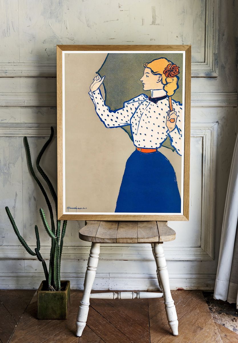 Woman holding umbrella (1897) print. room preview