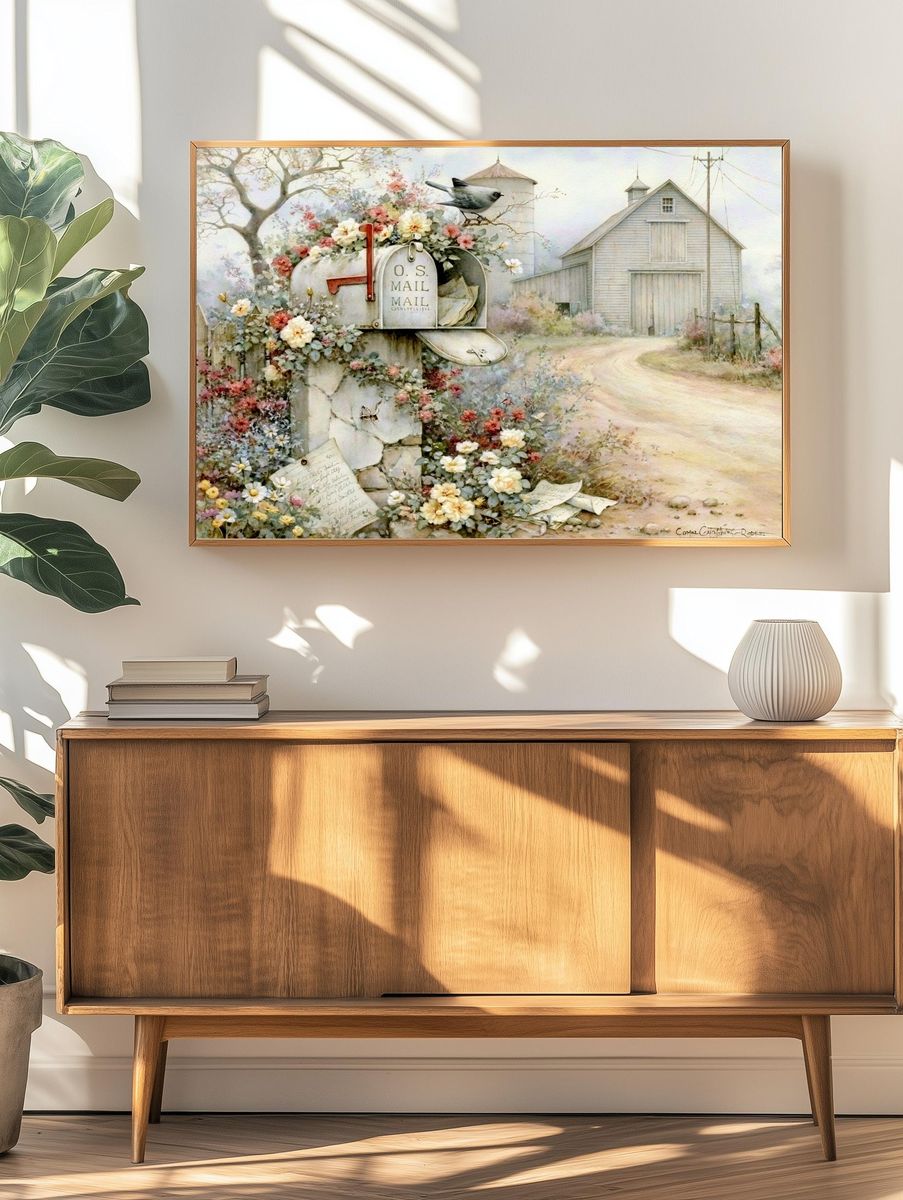 Country Mailbox Watercolor Print. — room view 3