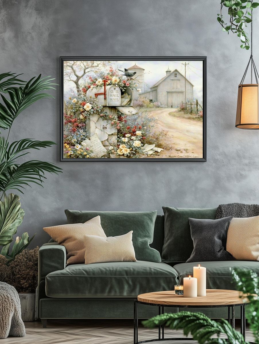 Country Mailbox Watercolor Print. — room view 4