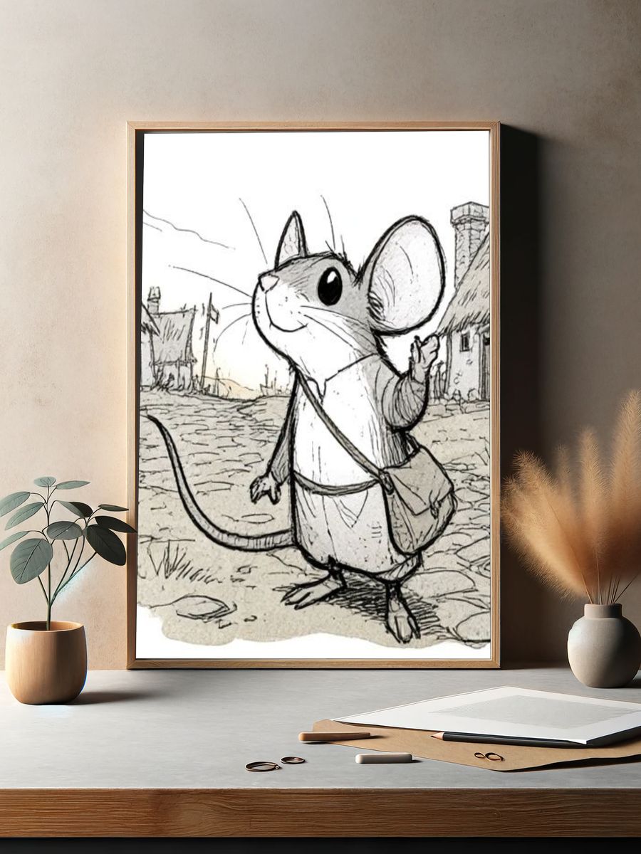 Mouse Village Sketch Poster. — room view 2