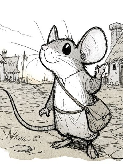 Mouse Village Sketch Poster.