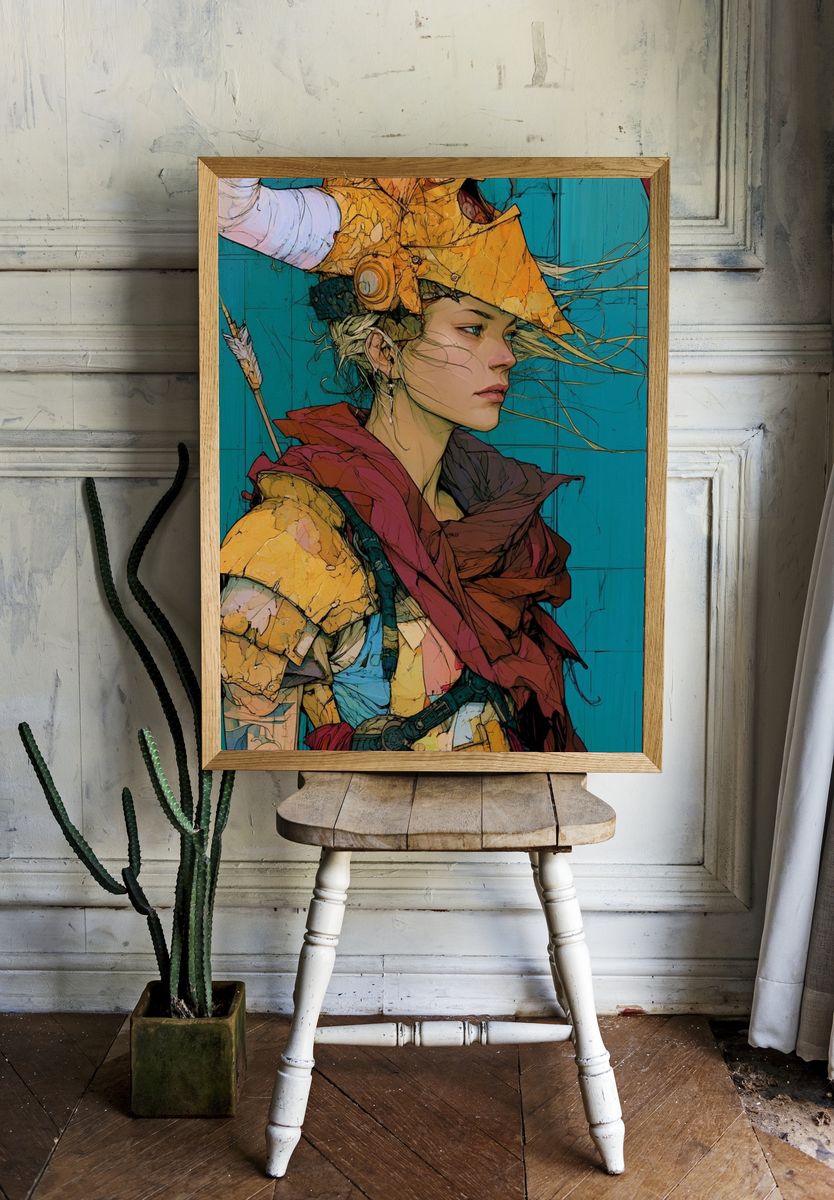 Fantasy Archer Portrait Print. — room view 1