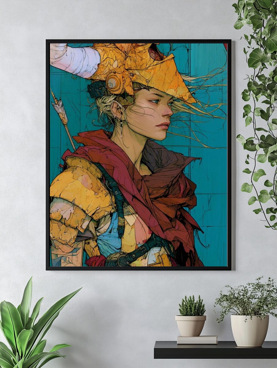 Fantasy Archer Portrait Print. — room view 4