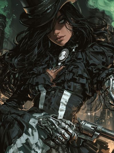 Steampunk Gunslinger Portrait Poster.