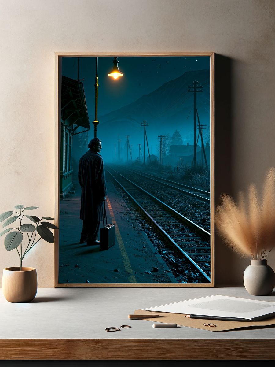Midnight Train Station Noir Poster. — room view 2