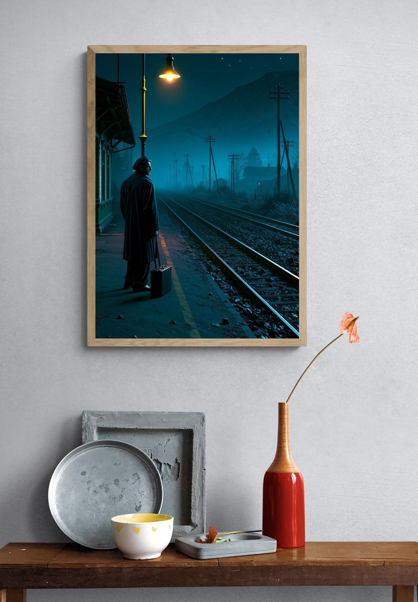 Midnight Train Station Noir Poster. — room view 3