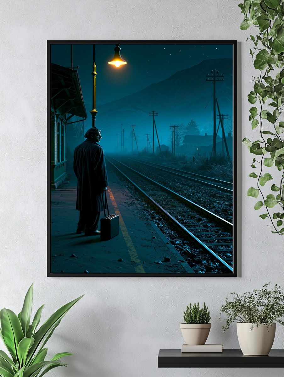 Midnight Train Station Noir Poster. — room view 4