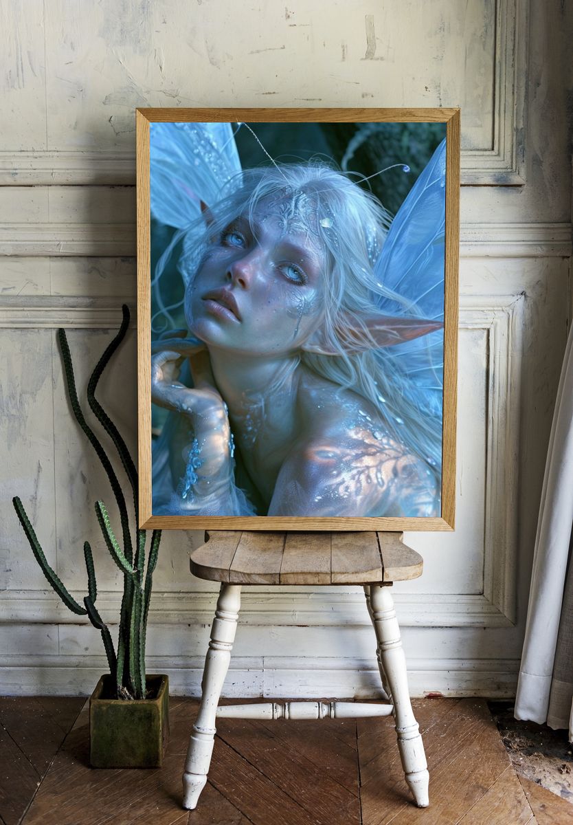 Ice Fairy Portrait Print. room preview