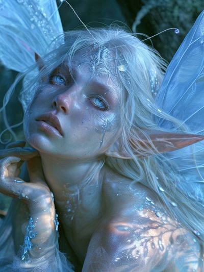 Ice Fairy Portrait Print. poster