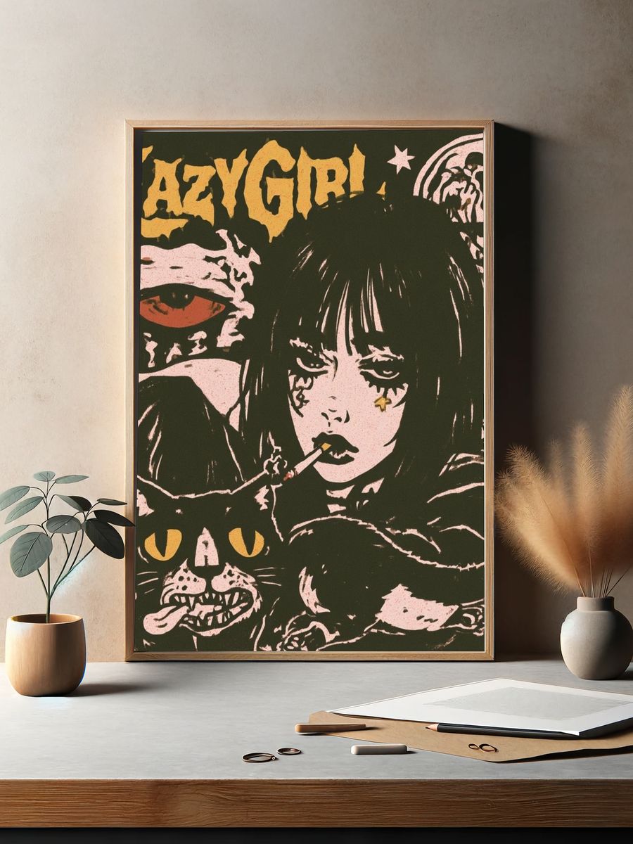 Lazy Girl Gothic Poster. — room view 2