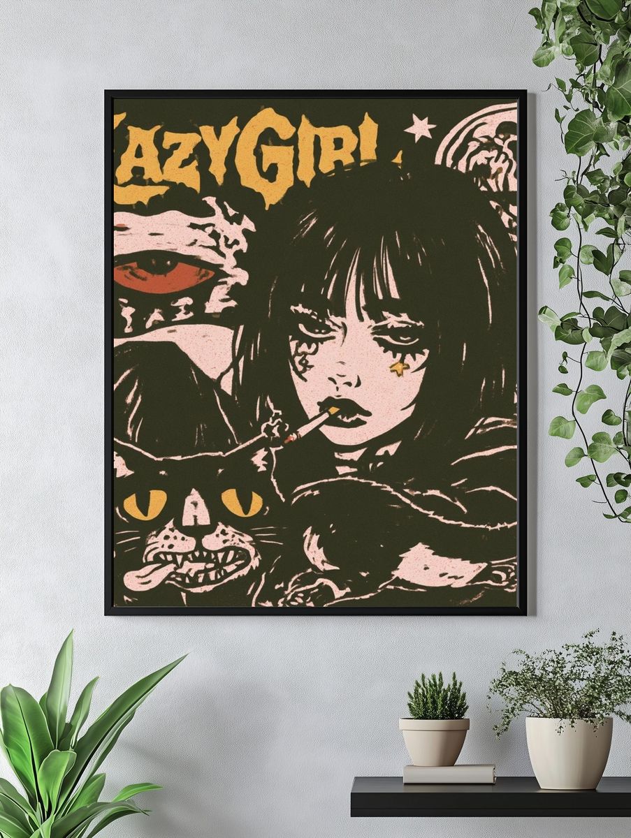 Lazy Girl Gothic Poster. — room view 4