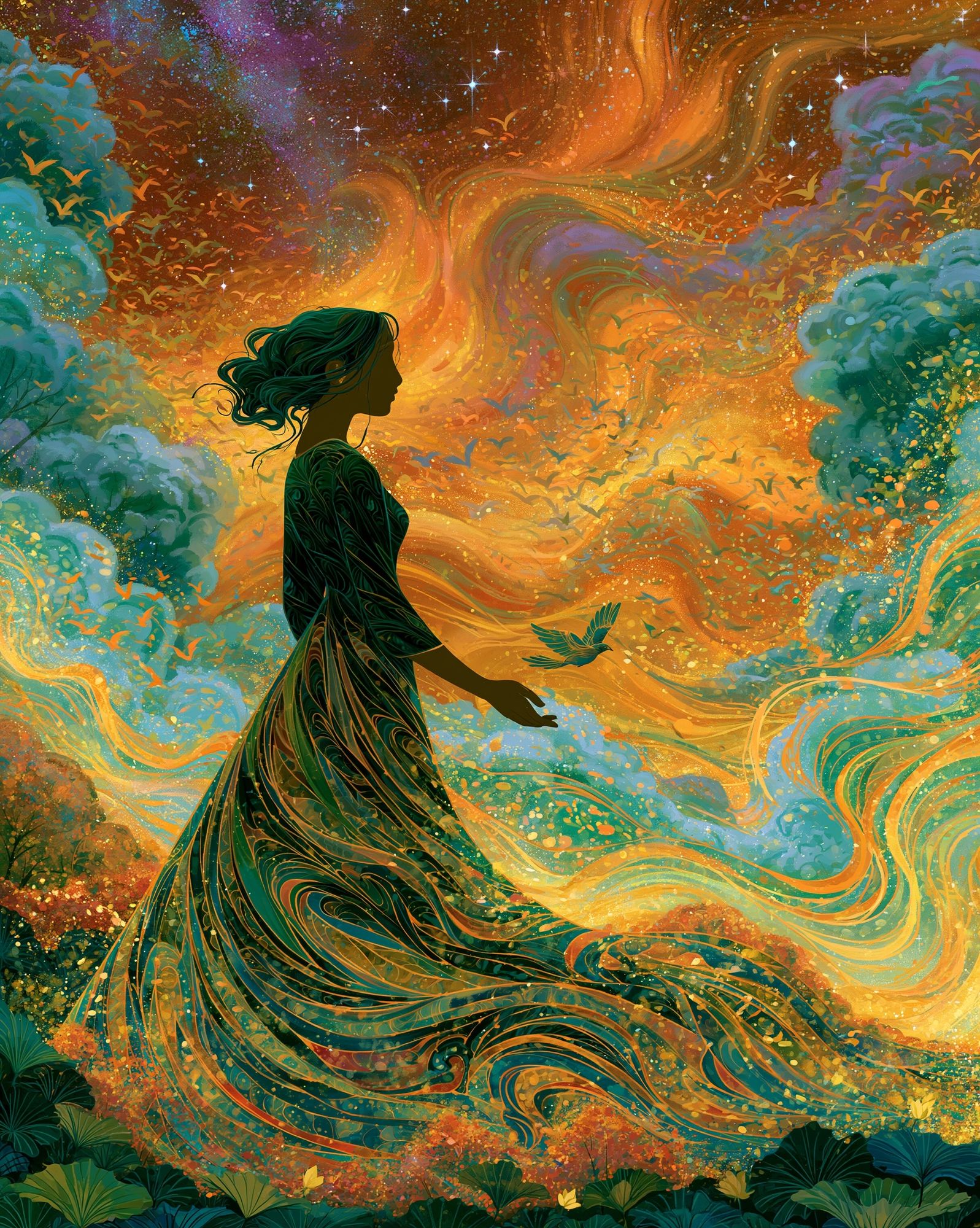 Celestial Woman Digital Art Poster. poster detail