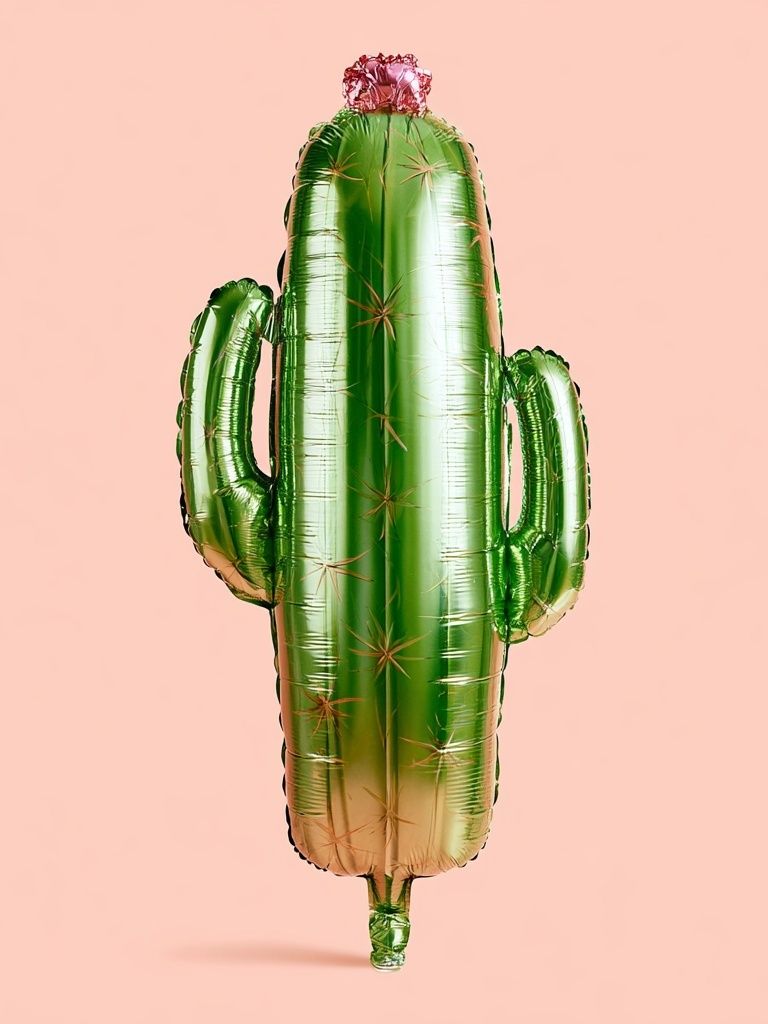 Cactus Balloon Illustration Poster. poster detail