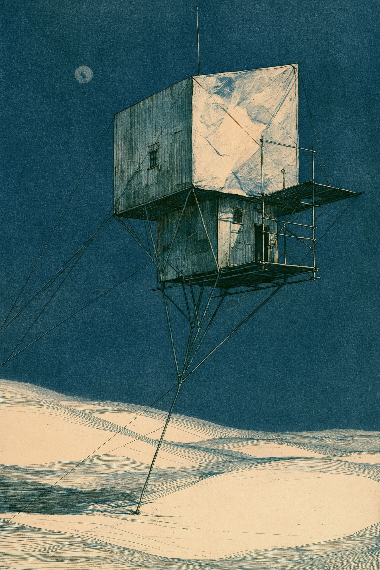 Surreal Desert Tower Illustration Poster. poster detail
