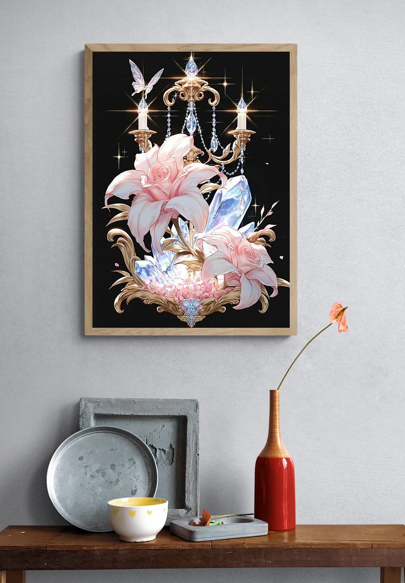 Crystal Lily Chandelier Poster. — room view 3