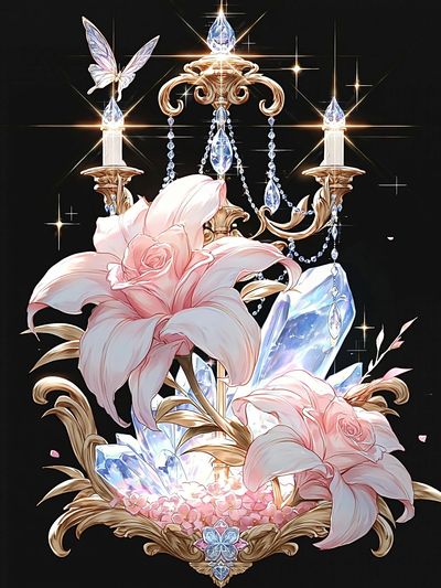 Crystal Lily Chandelier Poster.